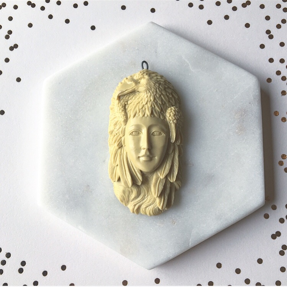 Handmade eagle lady necklace pendant